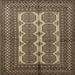 Square Traditional Bakers Brown Southwestern Rug, tr1985