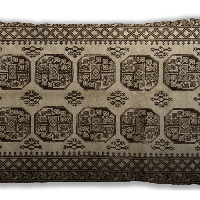 Traditional Classic Rectangular Brown Green Lumbar Throw Pillow, 13 inch by 19 inch, lbtr1986