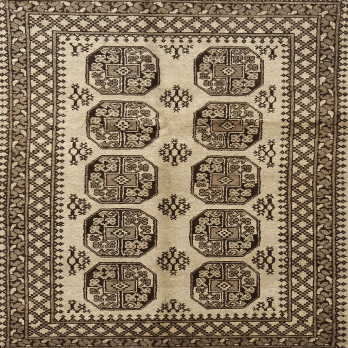 Square Traditional Brownish Green Southwestern Rug, tr1986