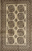 Machine Washable Traditional Brown Green Rug, wshtr1986