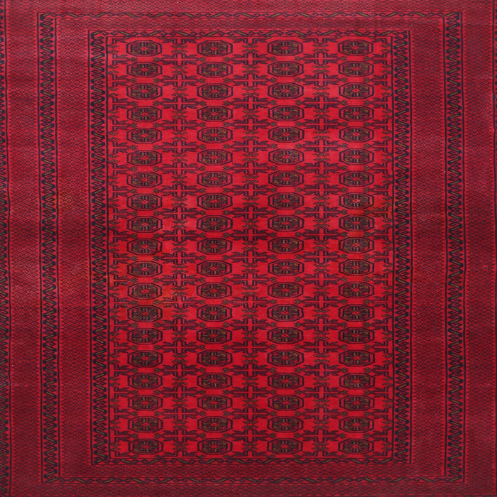 Round Machine Washable Traditional Red Rug, wshtr1993