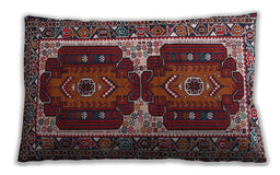 Traditional Classic Rectangular Saffron Red Lumbar Throw Pillow, 13 inch by 19 inch, lbtr1994