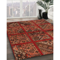 Traditional Red Patchwork Rug, tr1995