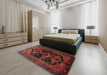 Traditional Chestnut Brown Persian Rug in a Bedroom, tr1996