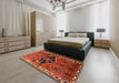 Machine Washable Traditional Red Rug in a Bedroom, wshtr1997