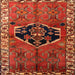 Round Machine Washable Traditional Red Rug, wshtr1997