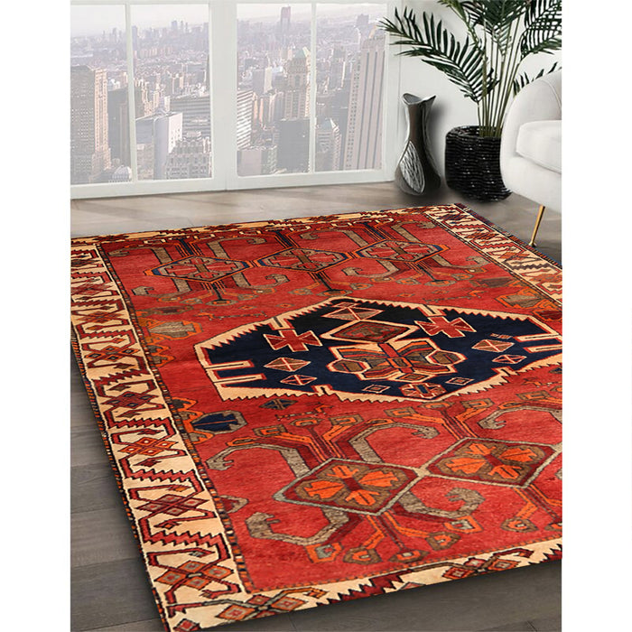 Machine Washable Traditional Red Rug in a Family Room, wshtr1997