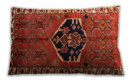 Traditional Classic Rectangular Red Lumbar Throw Pillow, 13 inch by 19 inch, lbtr1997