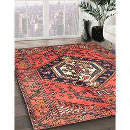 Machine Washable Traditional Rust Pink Rug in a Family Room, wshtr199