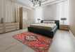 Traditional Rust Pink Persian Rug in a Bedroom, tr199