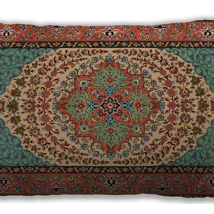 Traditional Classic Rectangular Saffron Red Lumbar Throw Pillow, 13 inch by 19 inch, lbtr1