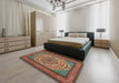 Traditional Saffron Red Persian Rug in a Bedroom, tr1