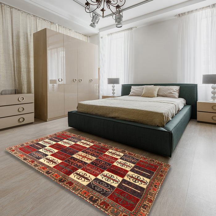 Traditional Red Persian Rug in a Bedroom, tr2001