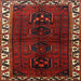 Square Traditional Chestnut Brown Persian Rug, tr2002