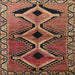 Square Traditional Orange Southwestern Rug, tr2003