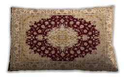 Traditional Classic Rectangular Fire Brick Red Lumbar Throw Pillow, 13 inch by 19 inch, lbtr2005