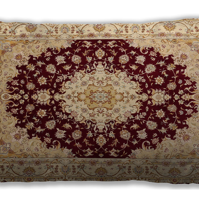 Traditional Classic Rectangular Fire Brick Red Lumbar Throw Pillow, 13 inch by 19 inch, lbtr2005