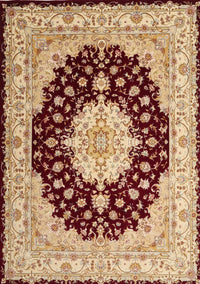 Machine Washable Traditional Fire Brick Red Rug, wshtr2005