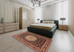 Traditional Sunrise Orange Persian Rug in a Bedroom, tr2006