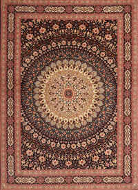 Machine Washable Traditional Sunrise Orange Rug, wshtr2006