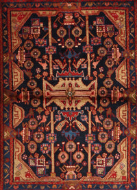 Machine Washable Traditional Saffron Red Rug, wshtr2007