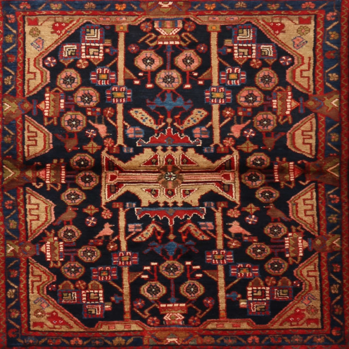 Round Machine Washable Traditional Saffron Red Rug, wshtr2007
