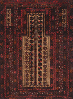 Machine Washable Traditional Red Brown Rug, wshtr2009