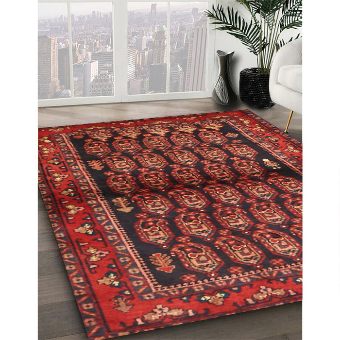 Traditional Red Persian Rug in Family Room, tr2012