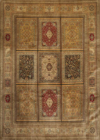 Machine Washable Traditional Saddle Brown Rug, wshtr2015