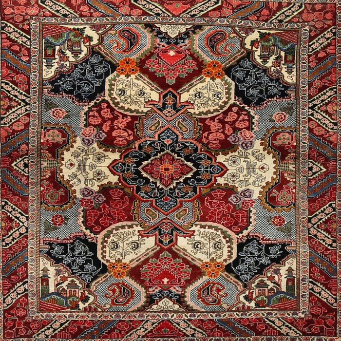 Square Traditional Saffron Red Persian Rug, tr2016