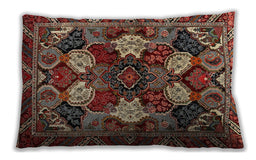 Traditional Classic Rectangular Saffron Red Lumbar Throw Pillow, 13 inch by 19 inch, lbtr2016