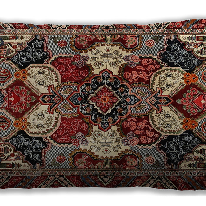Traditional Classic Rectangular Saffron Red Lumbar Throw Pillow, 13 inch by 19 inch, lbtr2016