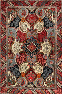 Machine Washable Traditional Saffron Red Rug, wshtr2016