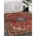 Traditional Orange Salmon Pink Persian Rug in Family Room, tr2017