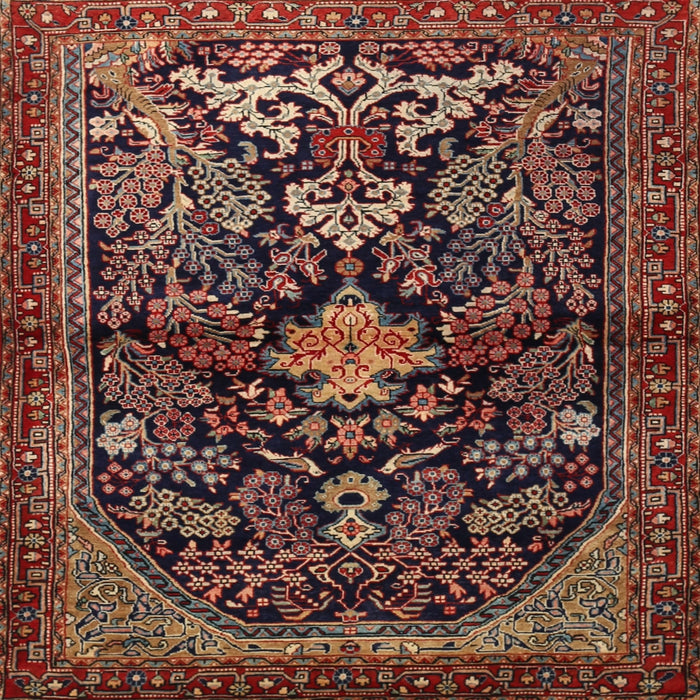 Square Traditional Orange Salmon Pink Persian Rug, tr2018