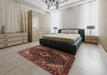 Machine Washable Traditional Gold Brown Rug in a Bedroom, wshtr2019