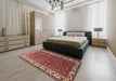 Machine Washable Traditional Orange Salmon Pink Rug in a Bedroom, wshtr201