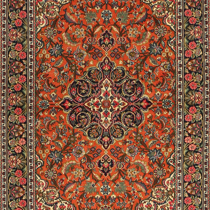 Machine Washable Traditional Saffron Red Rug, wshtr2021