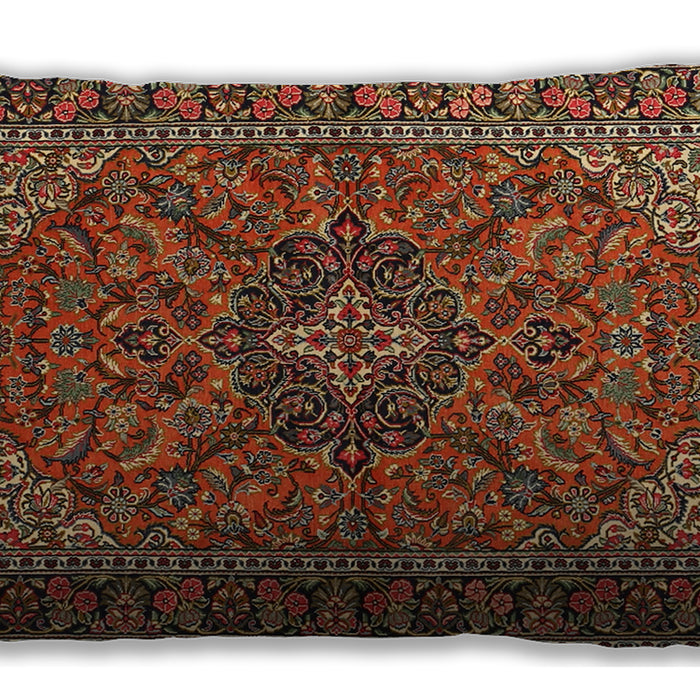 Traditional Classic Rectangular Saffron Red Lumbar Throw Pillow, 13 inch by 19 inch, lbtr2021