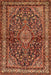 Machine Washable Traditional Saffron Red Rug, wshtr2022