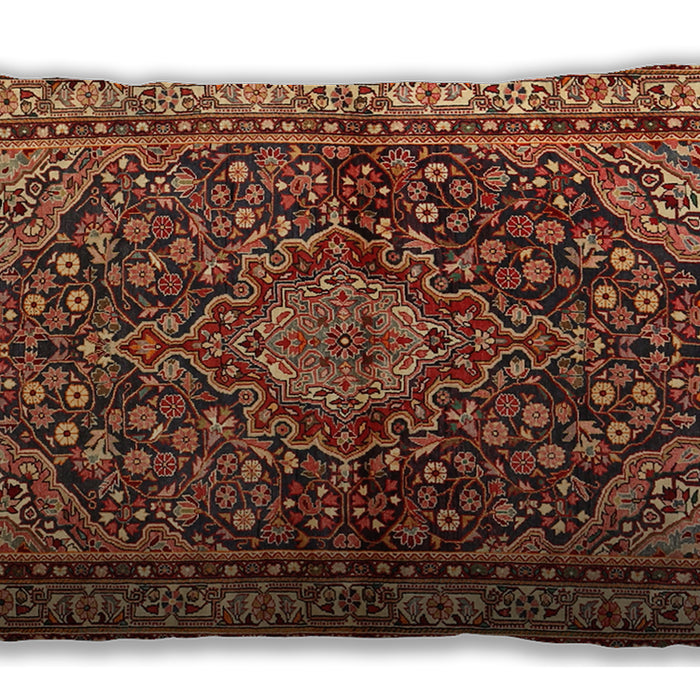 Traditional Classic Rectangular Saffron Red Lumbar Throw Pillow, 13 inch by 19 inch, lbtr2022