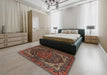 Machine Washable Traditional Dark Gold Brown Rug in a Bedroom, wshtr2024