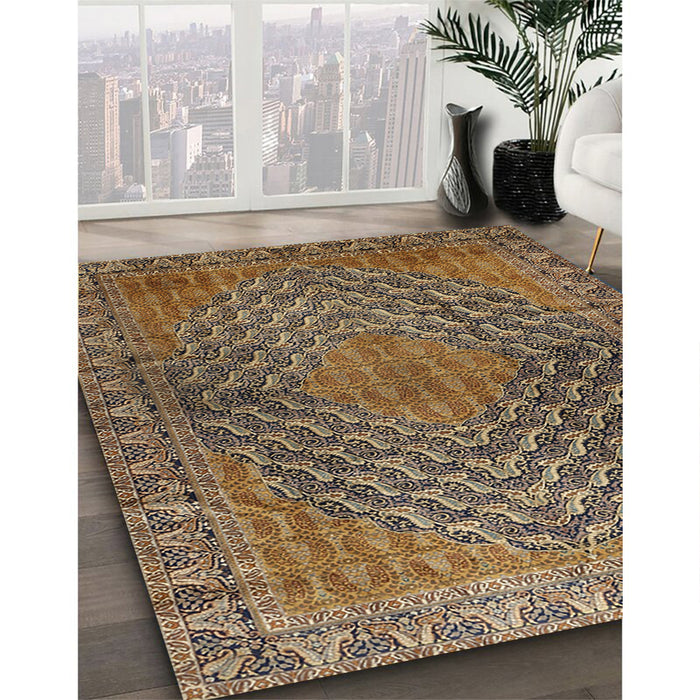 Machine Washable Traditional Peru Brown Rug in a Family Room, wshtr2026