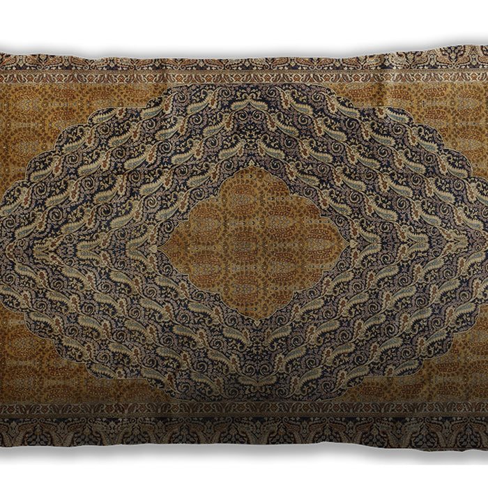 Traditional Classic Rectangular Peru Brown Lumbar Throw Pillow, 13 inch by 19 inch, lbtr2026