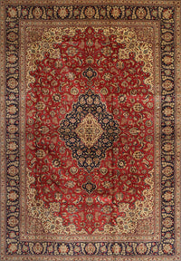 Machine Washable Traditional Saffron Red Rug, wshtr2028