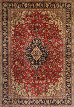 Machine Washable Traditional Saffron Red Rug, wshtr2028