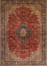 Machine Washable Traditional Saffron Red Rug, wshtr2028