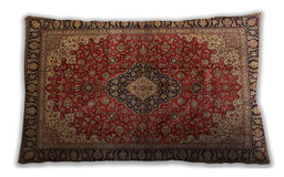 Traditional Classic Rectangular Saffron Red Lumbar Throw Pillow, 13 inch by 19 inch, lbtr2028