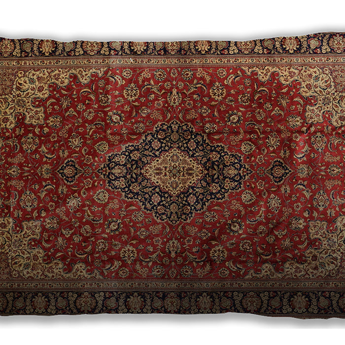 Traditional Classic Rectangular Saffron Red Lumbar Throw Pillow, 13 inch by 19 inch, lbtr2028
