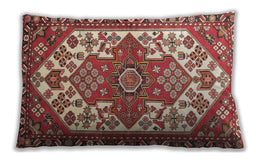 Traditional Classic Rectangular Red Lumbar Throw Pillow, 13 inch by 19 inch, lbtr202